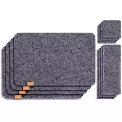 China 6pcs Place Mat Table Mats Glass Knife Fork Coasters Viable Washable Felt Cutlery Bags Set Insulation Pads Absorbent Non-Slip Mat for sale