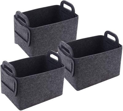 China New-fashion Collapsible Storage Baskets For Storage Bins Closet Felt Carry Handles wirh for sale