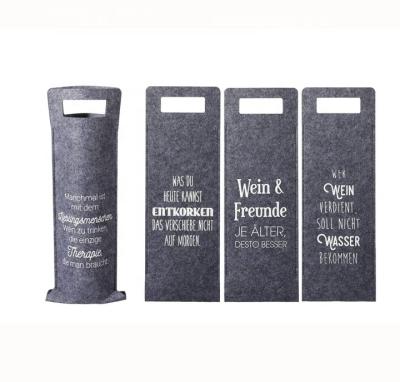 China New Buying Fashionable High Quality Eco Friendly Custom Felt Wine Packaging Shopping Bag Felt Wine Bag for sale