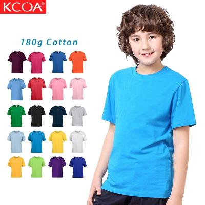 China Custom KCOA QUICK DRY high quality kids 100% O-neck T-shirt cotton printing plain T-shirts for sale