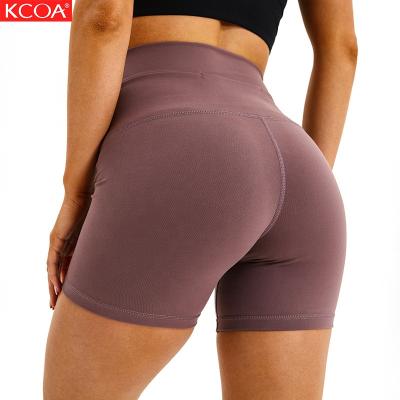 China Fitness Antibacterial Tight Fit Nylon Spandex Seamless Yoga Shorts For Women for sale