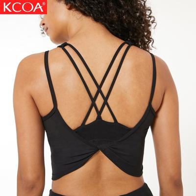 China KCOA Beauty Back Girls Sports Moisture Wicking Gym Workout Bodybuilding Yoga Antibacterial Wholesale Tank Top for sale