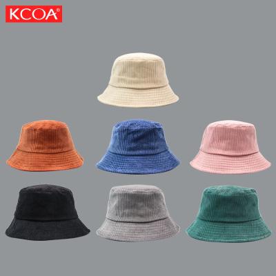 China Custom Factory Price Corduroy Bucket Hat Sun Cap Soft And Breathable Outdoor Plain Color Finishing Bucket Hat for sale