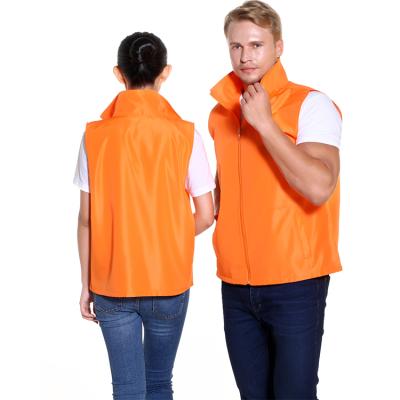 China High Quality Anti-Shrink Custom Full Polyester Zipper 100% Voluntary Promotion Vest for sale