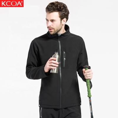 China Wholesale Viable KCOA OEM Factory Men's Winter Logo Plain Black Softshell Jacket Custom Made Breathable With Hood for sale