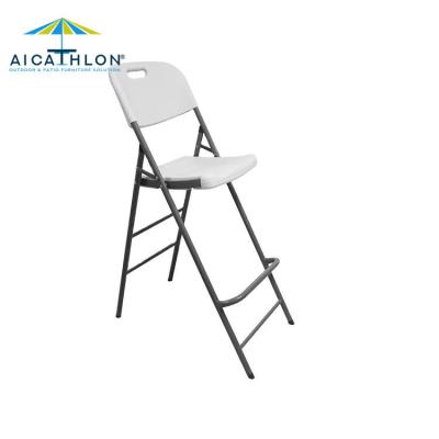 China Water Proof High Stool Folding Tall Chairs Bar Stools Cocktail Dining Chair Modern Factory for sale