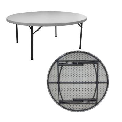 China Modern Commercial 6ft Outdoor Banquet High Quality Plastic Round Folding Dining Tables And Chairs For Events Folding Round Table for sale