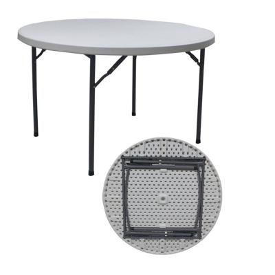 China Wholesale Modern 4ft Modern Outdoor Rental Plastic 6 Seater Plastic Folding Banquet Tables Buffet Party Round Foldable Table for sale