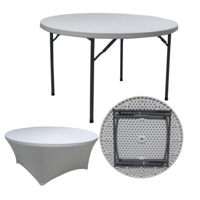 China Wholesale Modern Outdoor Restaurant Banquet Rental Plastic 4ft Camping Wedding Round Folding Picnic Table for sale