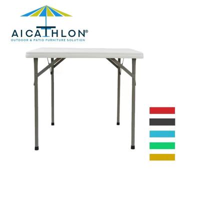 China HDPE Garden Table Balcony Outdoor Furniture Durable Hot Selling White Top Folding Folding Table for Camping for sale