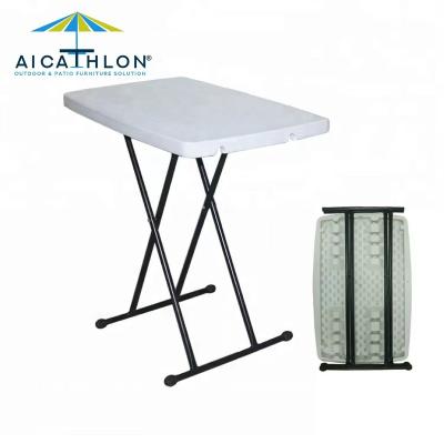 China Lightweight HDPE Foldable Study Height Adjustable Table Easy Folding Camping Plastic Modern Outdoor Dining Furniture for sale