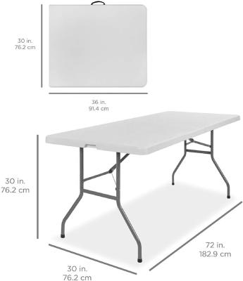 China Lightweight Wholesale White Outdoor 6FT Plastic Folding Table For Event Dining Picnic Garden for sale