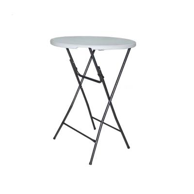 China 31.5 Inch Wholesale Price China HDPE Even Round Easy Carry Outdoor Foldable Plastic Table for sale