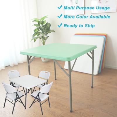 China Easy Clean Fast Shipping Plastic Folding Dining Banquet Table Rectangle Bistros Bistros Camping Tables for sale