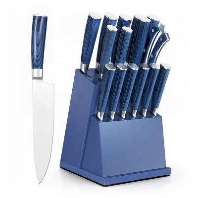 China Viable Super Sharp Pakka Wood Bread Slicing Slicing Professional Chinese Chef Knife Kitchen Knife Set Kitchen Knives Set for sale