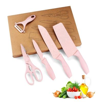 China Gift Box Viable Hot Selling PP Ceramic Peeler Handle Stainless Steel Kitchen Knife Set Kitchen for sale