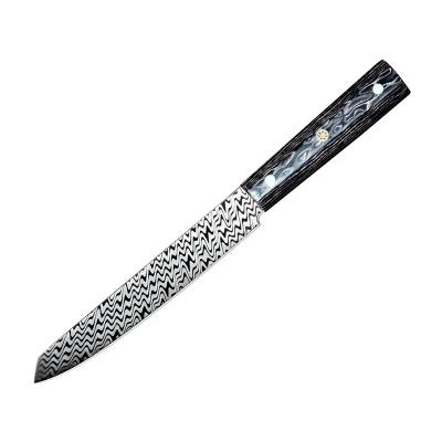 China Sustainable Wooden Pakka Handle Kitchen Knives Stainless Steel Fruit Slicing Carving Knife for sale