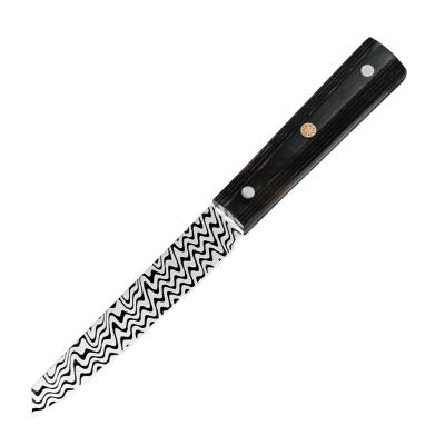 China Viable Wholesale Wooden Pakka Handle Kitchen Knife 5 Inch Stainless Steel Kitchen Knife for sale