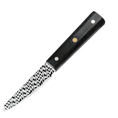 China Yangjiang Sustainable Factory 3.5 Inch Kitchen Sharp Paring Knife With Pakka Wood Handle for sale