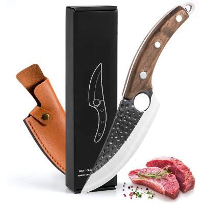 China Viable China Chef Kitchen Wood Handle Knife Professional Fillet Cleaver Butcher Knife for sale