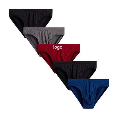 China Manufacture OEM Antibacterial Custom Your Logo 5 - Pack Breathable Classic Solid Stretch Briefs Men See Through Underwear for sale