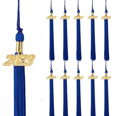 China 2023 Viable Graduation Gown Cap Tassel Charm Tassels for Honor Graduate Tassel with 2023 Year Gold Charms for sale