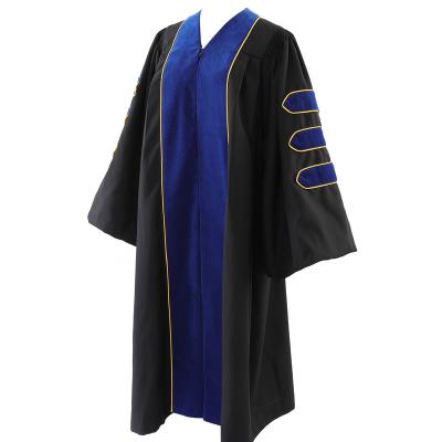 China Gruaduation Dress 2023 Regalia Comfortable Phd Academic Long Gown Phd University Doctoral Graduation Gowns for sale