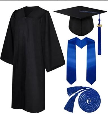 China Comfortable Black School Uniforms Graduation Hat And Gown For Age Adults College Material Customized OEM High Quality Unisex Uniform Color School Graduation for sale