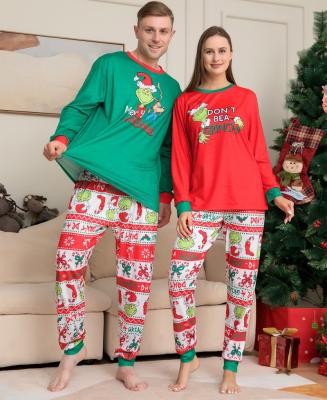 China Wholesale QUICK DRY 2023 Christmas pajamas family matching new year print long sleeve pants for women and men for sale