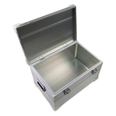 China Portable/Dustproof Silver Aluminum Tool Suitcase Storage Containers With Locks Aluminum Carry Case Travel Accessories for sale