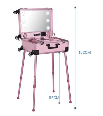 China Dustproof / Waterproof / Fireproof Studio To Go Makeup Case With Pro Light Makeup Station for sale