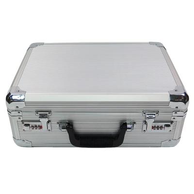 China ALUMINUM Lockable Suitcase Aluminum Alloy Toolbox Storage Medium Large Small Document Equip Equipment Box Metal Tool Suitcase for sale