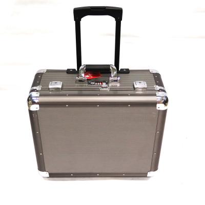 China Storage Gray Rolling Aluminum Tool Carry Case Tools Box With Cart for sale