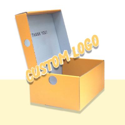 China Recyclable Pantone Corrugated Shoe Packaging Box With Handle Shoes For Shipping Gift Box For Dress for sale