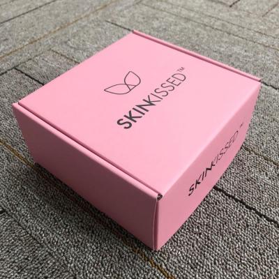 China Hot Pink Logo Printed Recyclable Custom Flat Surface Colorful Tuck Waxed Corrugated Cardboard Packing Box for sale