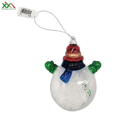 China 2020 Christmas Ornament New Arrivals Plastic 3D Cartoon Snowman Design Wall Hanging Christmas Ball Ornament for sale