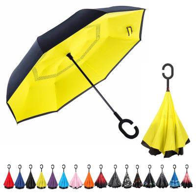 China 2018 New Reverse Umbrella 23inch 8k Design Upside Down Umbrella With C Handle for sale