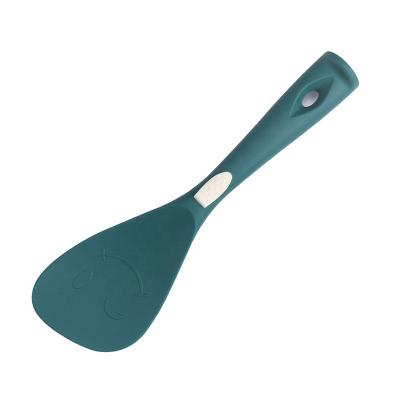 China Non-Stick Face Silicone Rice Paddle Spatula Spoon Sustainable Smiling Rice Serving Standing Spoon for sale