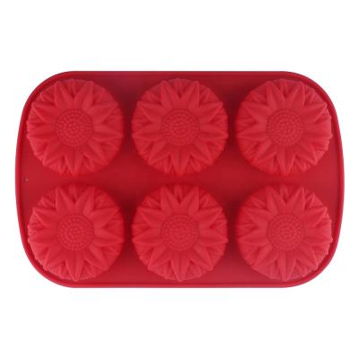 China Sun Viable Flower Shaped Silicone Handmade Soap Mold Non-Stick Silicone Molds For Jelly Candy Chocolate Pudding for sale