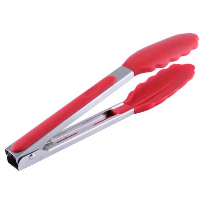 China Viable Non-Slip Food Tong Silicon Locking Kitchen Grip Tongs for Baking and Baking for sale