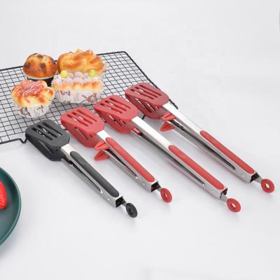 China Amazon Sustainable Hot Sales BPA Free Silicone Kitchen Cooking Food Tongs for sale