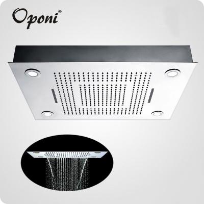 China Electric Faucets Top Design Bathroom Rainfall Mist Massage Spa Thermostatic Led Shower With Colorful Led Ceiling Small Rainfall Panel for sale