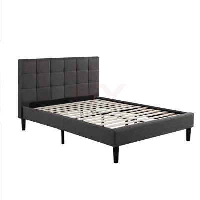 China Platform bed with wooden slats upholstered square quilted platform bed with wooden slats for sale