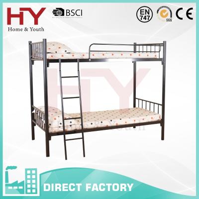 China Metal Bunk Bed Heavy Duty Steel Twin Over Classic Kids Metal Twin Bunk Bed With Double Ladders for sale