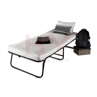 China Comfortable Traveler Folding Guest Bed Frame With Comfort Foam Mattress for sale