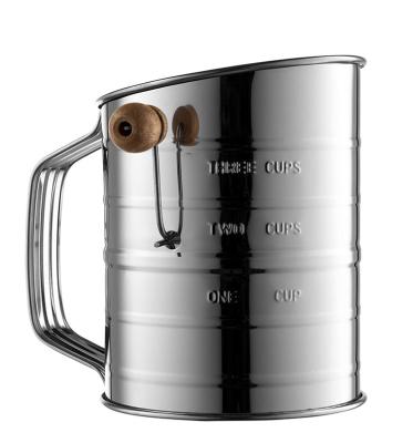 China Sustainable 3 cup stainless steel flour sifter for sale