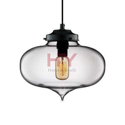 China New Modern Glass Bell Glass Pendant Lights Industrial Style Pendant Lamp Edison Light Bulbs Lighting Dining Room for sale