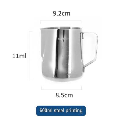 China Non-Stick Coating Matt Milk Frothing Pitcher 12 Ounce 250ml 350ml 600ml 900ml Stainless Steel Viable Creamer Powder for sale