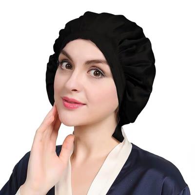 China Mulberry Nightcap Soft Smooth Feeling Pure Silk Hood Prevent Hair Loss Hood Beauty Hat Silk Nightcap for sale