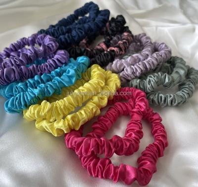 China Fashion 100% Pure 22 Momme Silk Scrunchies New Cheap Fashion Elastic Hair Bands Color Optional Width 1cm for sale